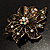 Bronze-Tone Vintage Filigree Floral Brooch - view 9