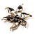 Stunning Vintage Crystal Flower Brooch (Gold&Silver Tone) - view 5