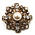 Heiress Crystal Imitation Pearl Brooch (Bronze Tone) - view 5