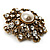 Heiress Crystal Imitation Pearl Brooch (Bronze Tone) - view 6