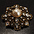 Heiress Crystal Imitation Pearl Brooch (Bronze Tone) - view 7