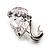 Tiny Glass Swan Pin Brooch (Silver Tone) - view 5
