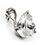 Tiny Glass Swan Pin Brooch (Silver Tone) - view 4