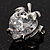 Tiny Glass Strawberry Pin Brooch (Silver Tone) - view 2