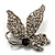 Small Diamante Butterfly Brooch (Silver Tone)
