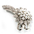 Delicate Faux Pearl Bridal Floral Brooch (Silver Tone) - view 9