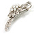 Delicate Faux Pearl Bridal Floral Brooch (Silver Tone) - view 5