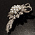 Delicate Faux Pearl Bridal Floral Brooch (Silver Tone) - view 3