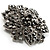 Victorian Corsage Flower Brooch (Silver&Jet Black) - view 3