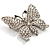 Swarovski Crystal Butterfly Brooch (Silver&Clear) - view 5