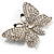 Swarovski Crystal Butterfly Brooch (Silver&Clear) - view 3