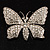 Swarovski Crystal Butterfly Brooch (Silver&Clear) - view 2