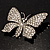 Swarovski Crystal Butterfly Brooch (Silver&Clear) - view 4