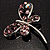 Stylish Crystal Butterfly Brooch - view 2