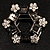 Crystal Floral Wreath Brooch (Charlcoal&Clear) - view 5