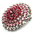 Pink Crystal Corsage Brooch (Silver Tone) - view 8