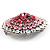 Pink Crystal Corsage Brooch (Silver Tone) - view 10