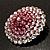 Pink Crystal Corsage Brooch (Silver Tone) - view 6