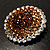 Chocolate Crystal Corsage Brooch (Silver Tone) - view 5