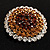Chocolate Crystal Corsage Brooch (Silver Tone) - view 6