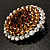 Chocolate Crystal Corsage Brooch (Silver Tone) - view 8
