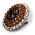 Chocolate Crystal Corsage Brooch (Silver Tone) - view 12
