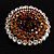 Chocolate Crystal Corsage Brooch (Silver Tone) - view 15