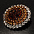 Chocolate Crystal Corsage Brooch (Silver Tone) - view 17