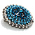 Sky Blue Crystal Corsage Brooch (Silver Tone) - view 4