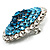 Sky Blue Crystal Corsage Brooch (Silver Tone) - view 7
