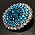 Sky Blue Crystal Corsage Brooch (Silver Tone) - view 8