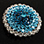 Sky Blue Crystal Corsage Brooch (Silver Tone) - view 9