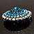 Sky Blue Crystal Corsage Brooch (Silver Tone) - view 2