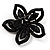 Five Petal Diamante Floral Brooch (Black&Clear) - view 4