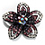 Five Petal Diamante Floral Brooch (Black&Purple) - view 6