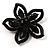 Five Petal Diamante Floral Brooch (Black&Purple) - view 3