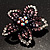 Five Petal Diamante Floral Brooch (Black&Purple) - view 4