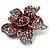 Small Pink Diamante Flower Brooch (Silver Tone) - view 3