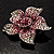 Small Pink Diamante Flower Brooch (Silver Tone) - view 4