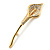 Large Gold Plated Crystal Calla Lily Brooch - view 2