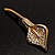 Large Gold Plated Crystal Calla Lily Brooch - view 6