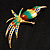 Exotic Multicoloured Enamel Bird Brooch - view 2