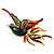 Exotic Multicoloured Flying Fire-Bird Brooch