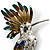Oversized Exotic Multicoloured Crystal Bird Brooch - view 5