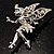 Magical Fairy With Clear Crystal Wings Brooch (Silver Tone) - view 4