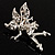 Magical Fairy With Clear Crystal Wings Brooch (Silver Tone) - view 8