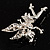 Magical Fairy With Clear Crystal Wings Brooch (Silver Tone) - view 6