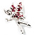 Magical Fairy With Pink Crystal Wings Brooch (Silver Tone) - view 7