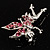 Magical Fairy With Pink Crystal Wings Brooch (Silver Tone) - view 4