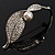 Exquisite Crystal Simulated Pearl Leaf Brooch (Silver Tone) - view 8